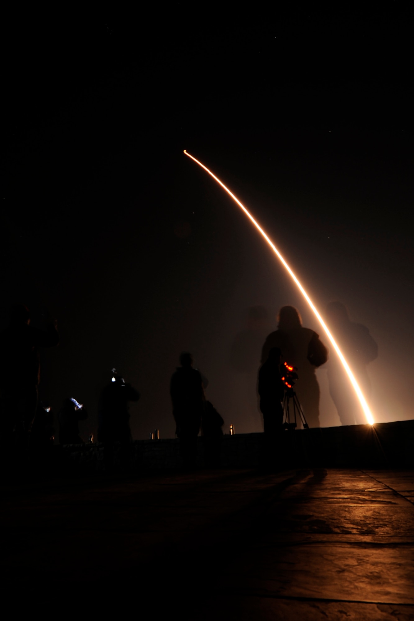 An Air Force Global Strike Command Minuteman III intercontinental ballistic missile equipped with a simulated re-entry vehicle was launched during an operational test at 3:07 a.m. Wednesday, Nov. 14, from Launch Facility 10 on North Vandenberg. (U.S. Air Force photo/Levi Riendeau)