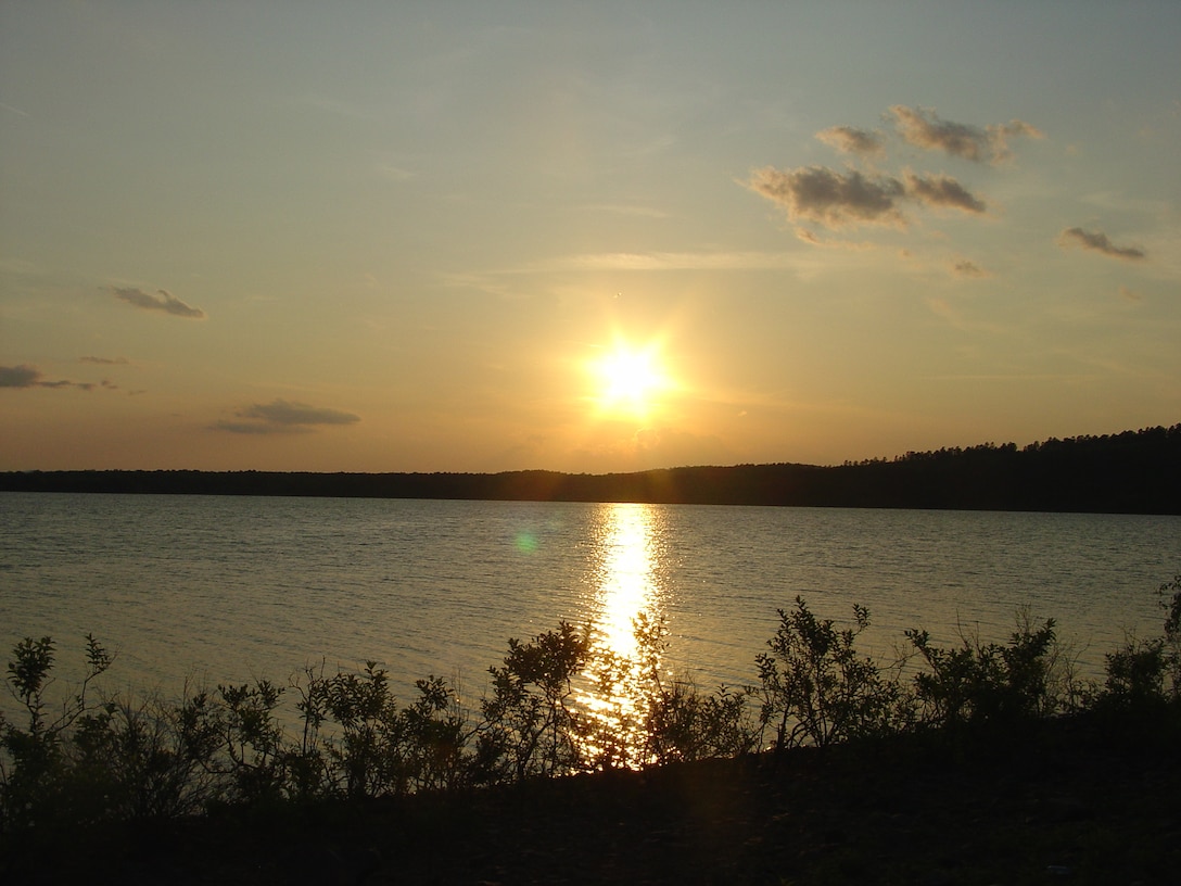 Sunset over Nimrod Lake viewed from Carden Point Park.