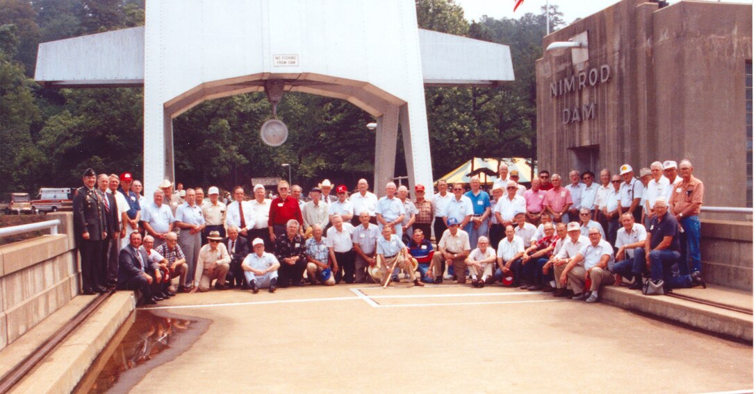 Workers who helped construct the dam at the golden anniversary celebration.