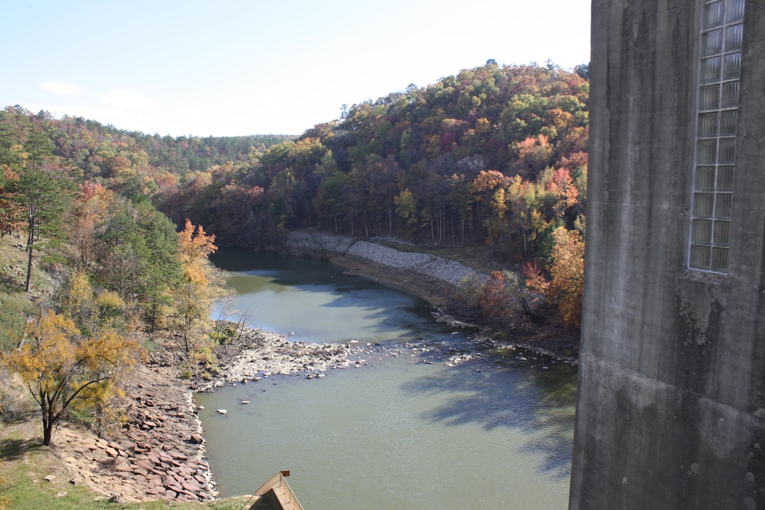View of the river below the dam.