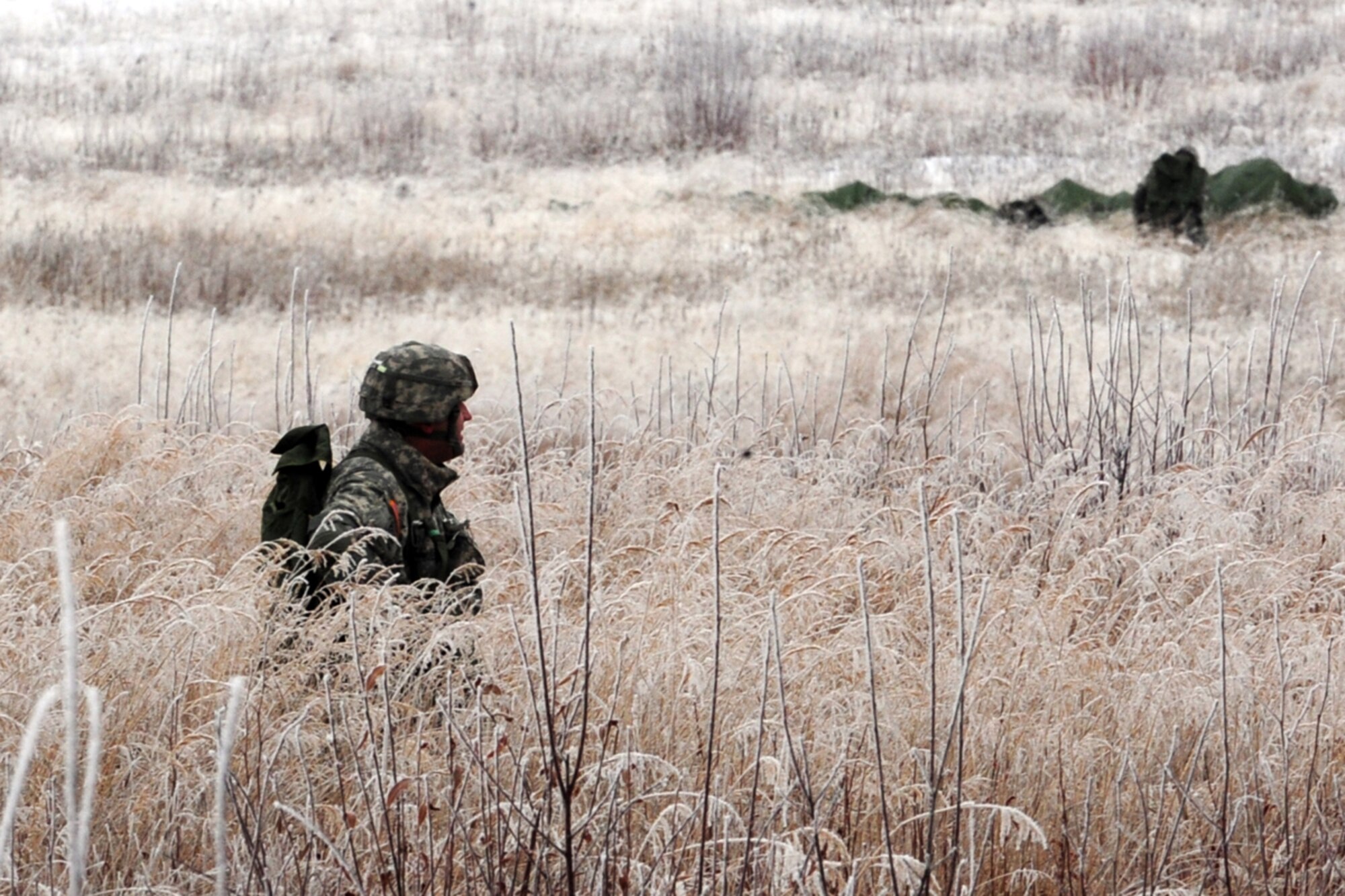 JOINT BASE ELMENDORF-RICHARDSON, Alaska -- Paratroopers of U.S. Army Alaska's 4th Brigade Combat Team (Airborne), 25th Infantry Division conduct a training parachute assault on Malamute Drop Zone on Joint Base Elmendorf-Richardson, Tuesday, Nov. 13, 2012.  The brigade recently returned from a ten-month tour in Afghanistan, and approximately 200 of the unit's Soldiers made the jump into their sub-arctic home installation. (U.S. Air Force photo by Justin Connaher)
