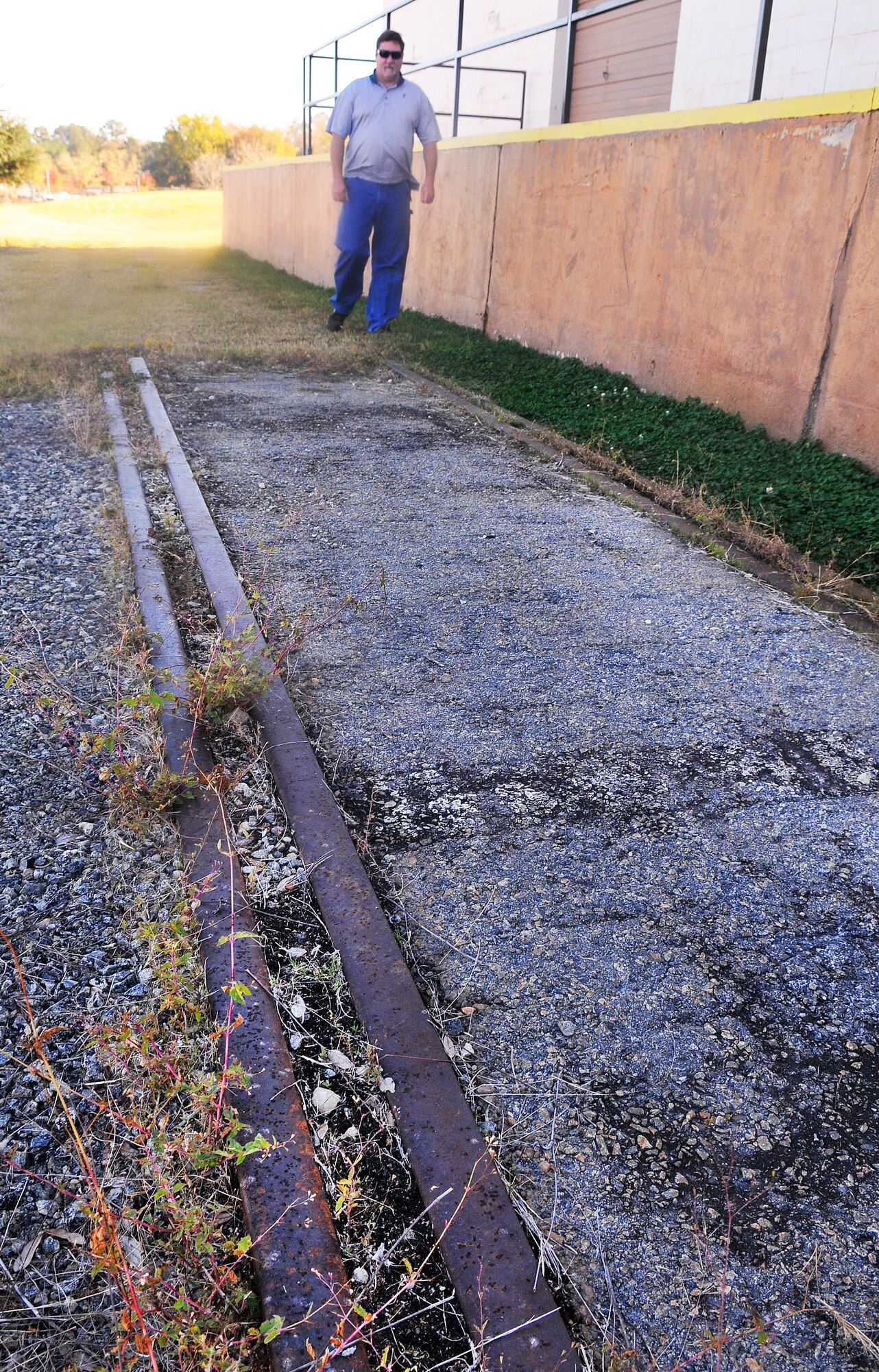 Several old train tracks are scheduled for removal.  (U. S. Air Force photo/Sue Sapp)