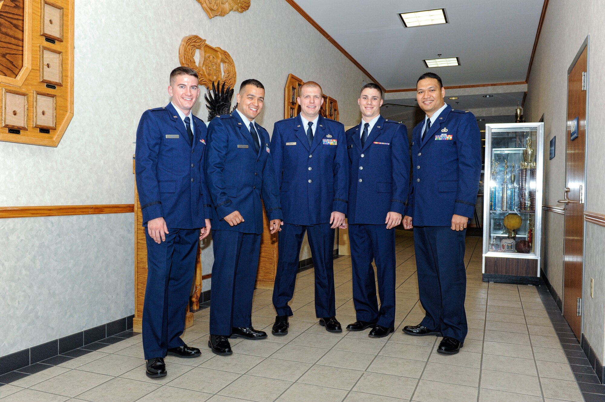 Members of Air Battle Management Class 13003 pose for a celebratory photo after graduating on Nov. 14. (U.S. Air Force photo by Chris Cokeing)	