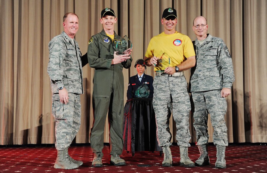 BARKSDALE AFB, La. -- Team Minot's 5th Bomb Wing Owned It at this year's Global Strike Challenge, winning the Bartsch Trophy for best electronic countermeasures, Best Security Forces Tactics, Best Bomber Nuclear Load Team, Best Bomber Crew Chief Team, Best Bomber Nuclear Crew Chief Team, and Best Bomber Nuclear Munitions Maintenance Team. (U.S. Air Force photo/Senior Airman Brittany Y. Auld)
