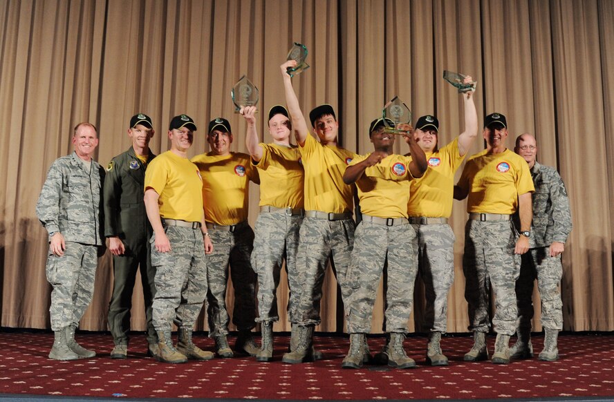 BARKSDALE AFB, La. -- Team Minot's 5th Bomb Wing Owned It at this year's Global Strike Challenge, winning the Bartsch Trophy for best electronic countermeasures, Best Security Forces Tactics, Best Bomber Nuclear Load Team, Best Bomber Crew Chief Team, Best Bomber Nuclear Crew Chief Team, and Best Bomber Nuclear Munitions Maintenance Team. (U.S. Air Force photo/Senior Airman Brittany Y. Auld)
