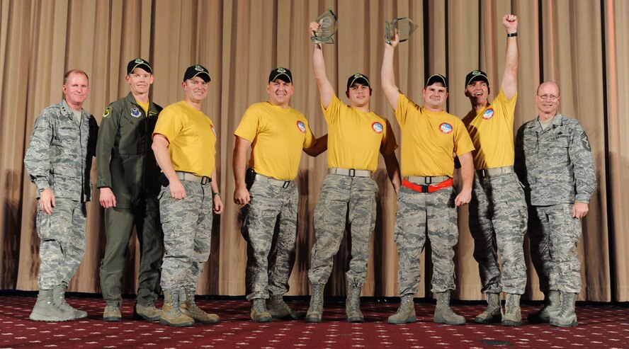 BARKSDALE AFB, La. -- Team Minot's 5th Bomb Wing Owned It at this year's Global Strike Challenge, winning the Bartsch Trophy for best electronic countermeasures, Best Security Forces Tactics, Best Bomber Nuclear Load Team, Best Bomber Crew Chief Team, Best Bomber Nuclear Crew Chief Team, and Best Bomber Nuclear Munitions Maintenance Team. (U.S. Air Force photo/Senior Airman Brittany Y. Auld)
