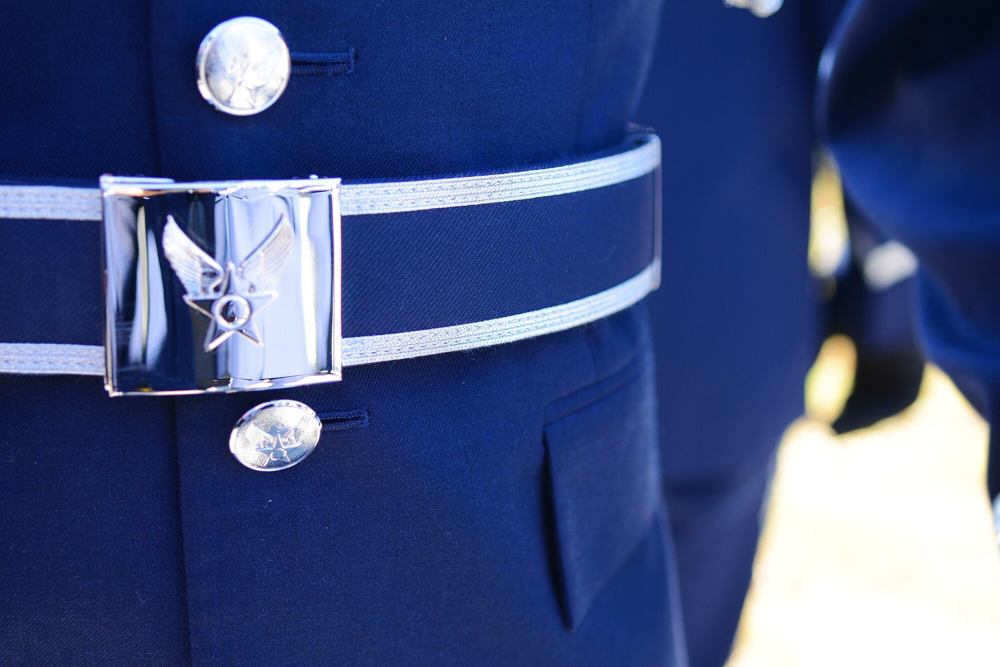 U.S. Air Force Airmen from the Shaw Air Force Base honor guard prepare for an active-duty funeral at Fort Jackson Army Post, S.C., Nov. 14, 2012. Every three months, Airmen at Shaw volunteer or are selected by their squadron to be a part of the base honor guard. Their honor guard service lasts up to a year with three month rotations. (U.S. Air Force photo by Airman Nicole Sikorski/Released)