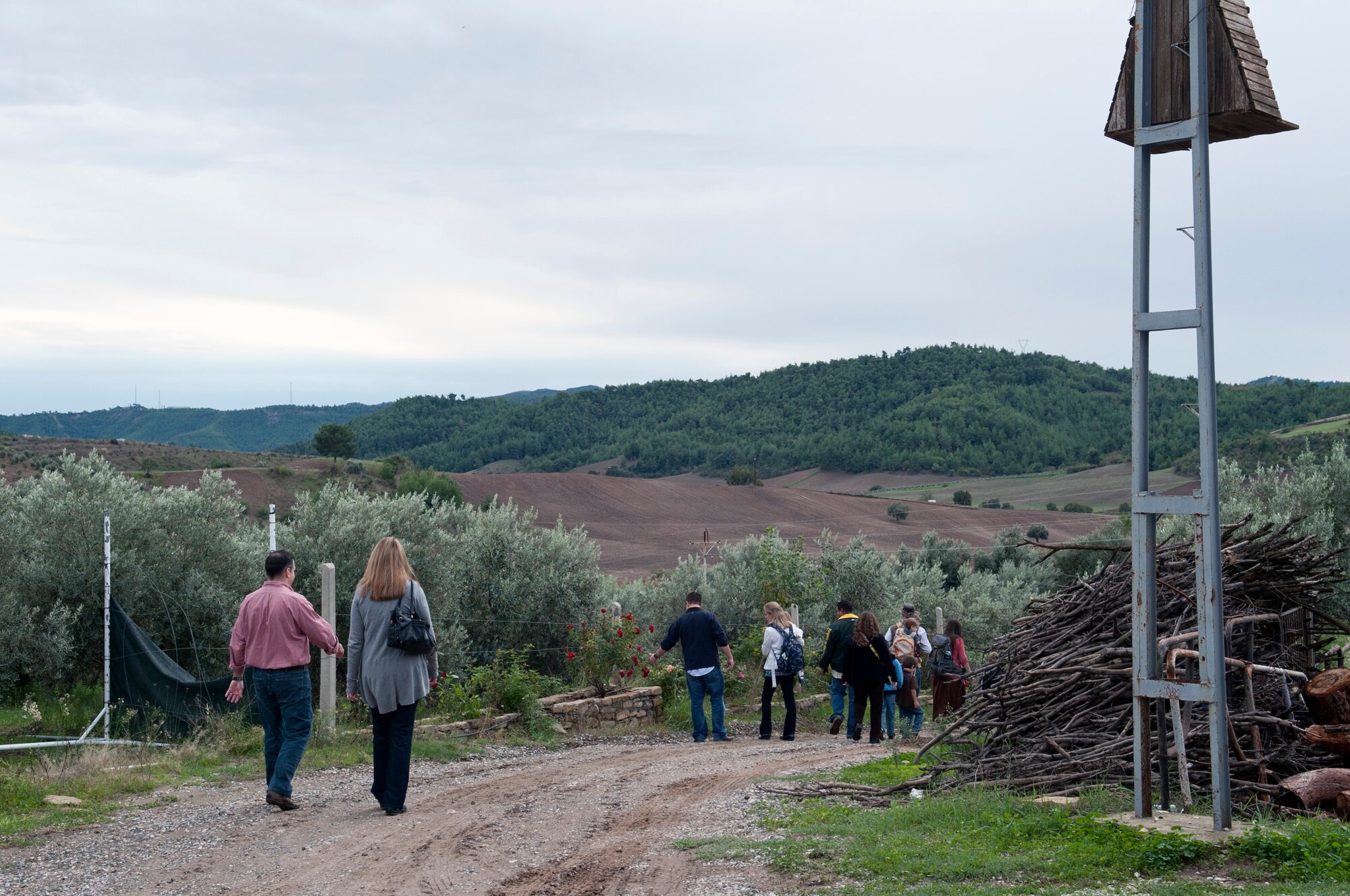 Team Incirlik members wander down the hill after a relaxing afternoon at Ekotepe Organic Farm Nov. 11, 2012, near Adana, Turkey. The Ekotepe restaurant is located about 30 minutes outside of Adana in the foothills. (U.S. Air Force photo by Senior Airman Daniel Phelps/Released)