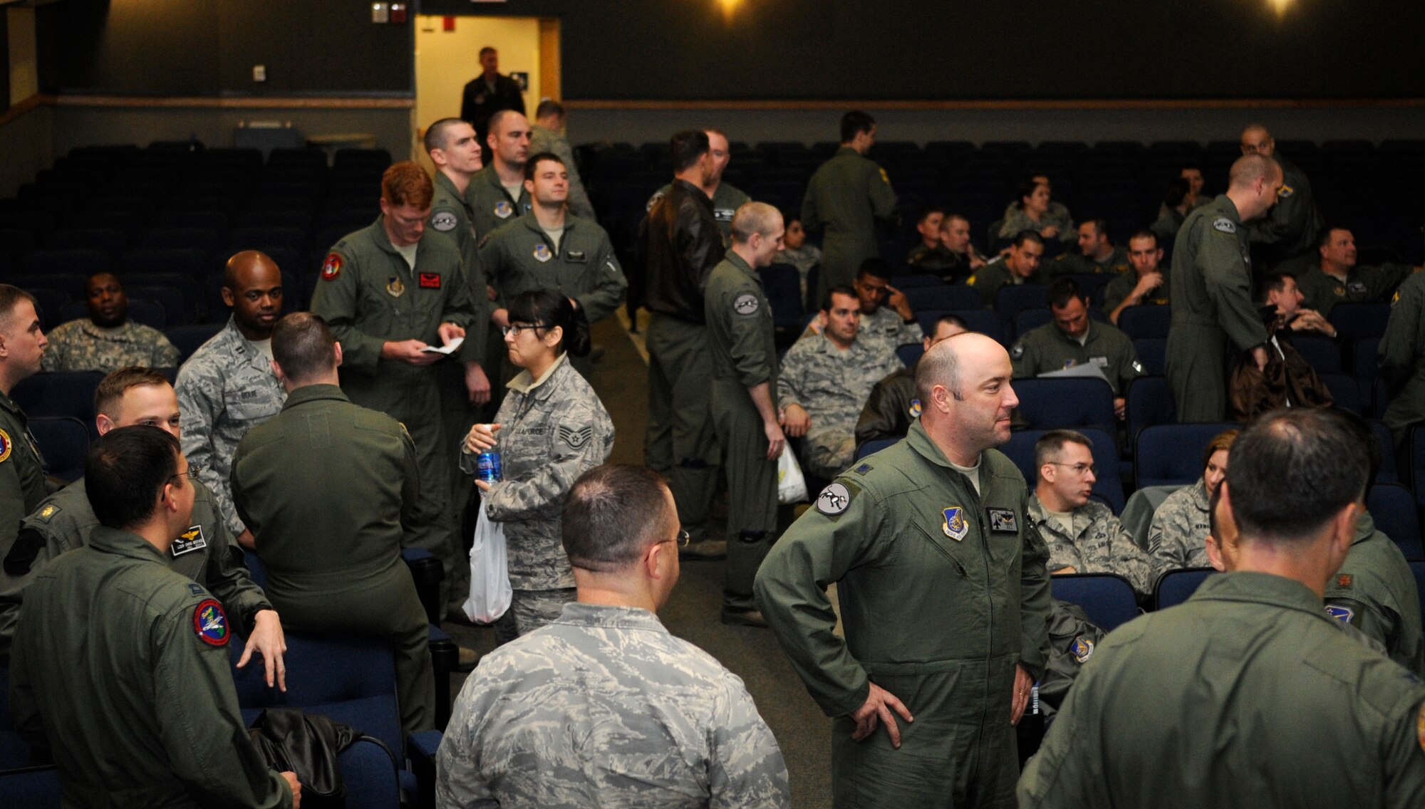 The 607th Air Operations Center hosted a roadshow at Kunsan Air Base, Republic of Korea, Nov. 16, 2012, to discuss changes at the operational and strategic levels with service members from across the Korean Peninsula. Because of the high turnover at bases here, combat operators get this face-to-face opportunity at least twice a year. (U.S. Air Force photo/Senior Airman Brigitte N. Brantley)