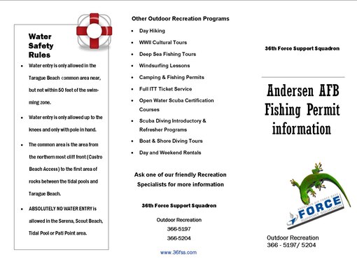Andersen AFB Fishing Permit information