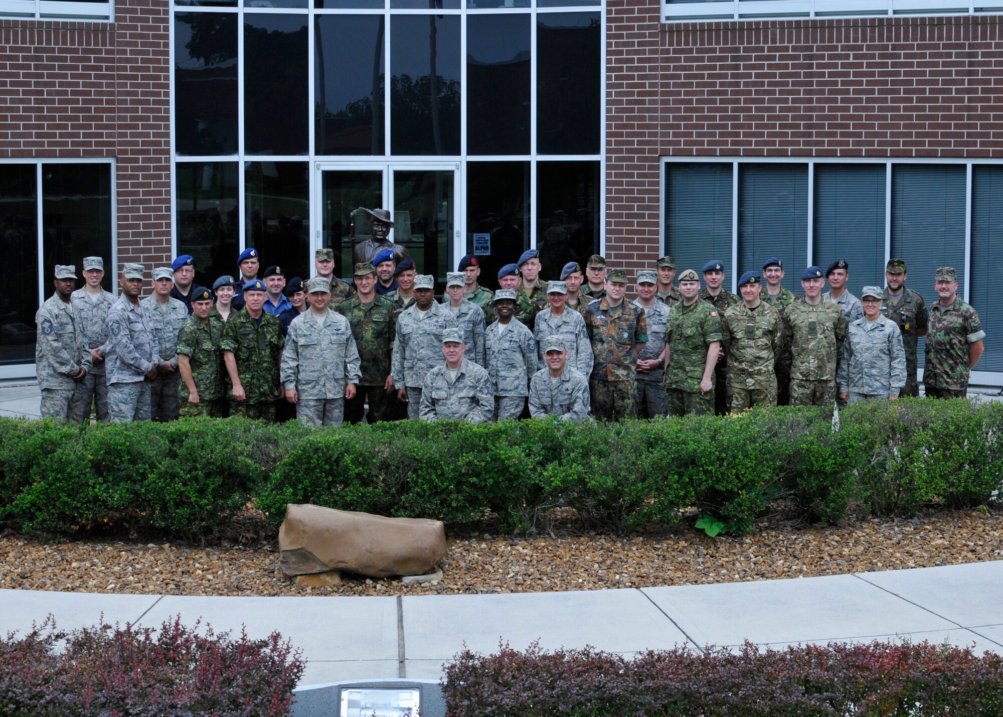 NATO class members of the 2012 International NCO Leadership Development Symposium (INLEAD) held July 8-13, 2012 at the Air National Guard Training and Education Center, McGhee-Tyson ANG Base, Tenn. (National Guard photo)