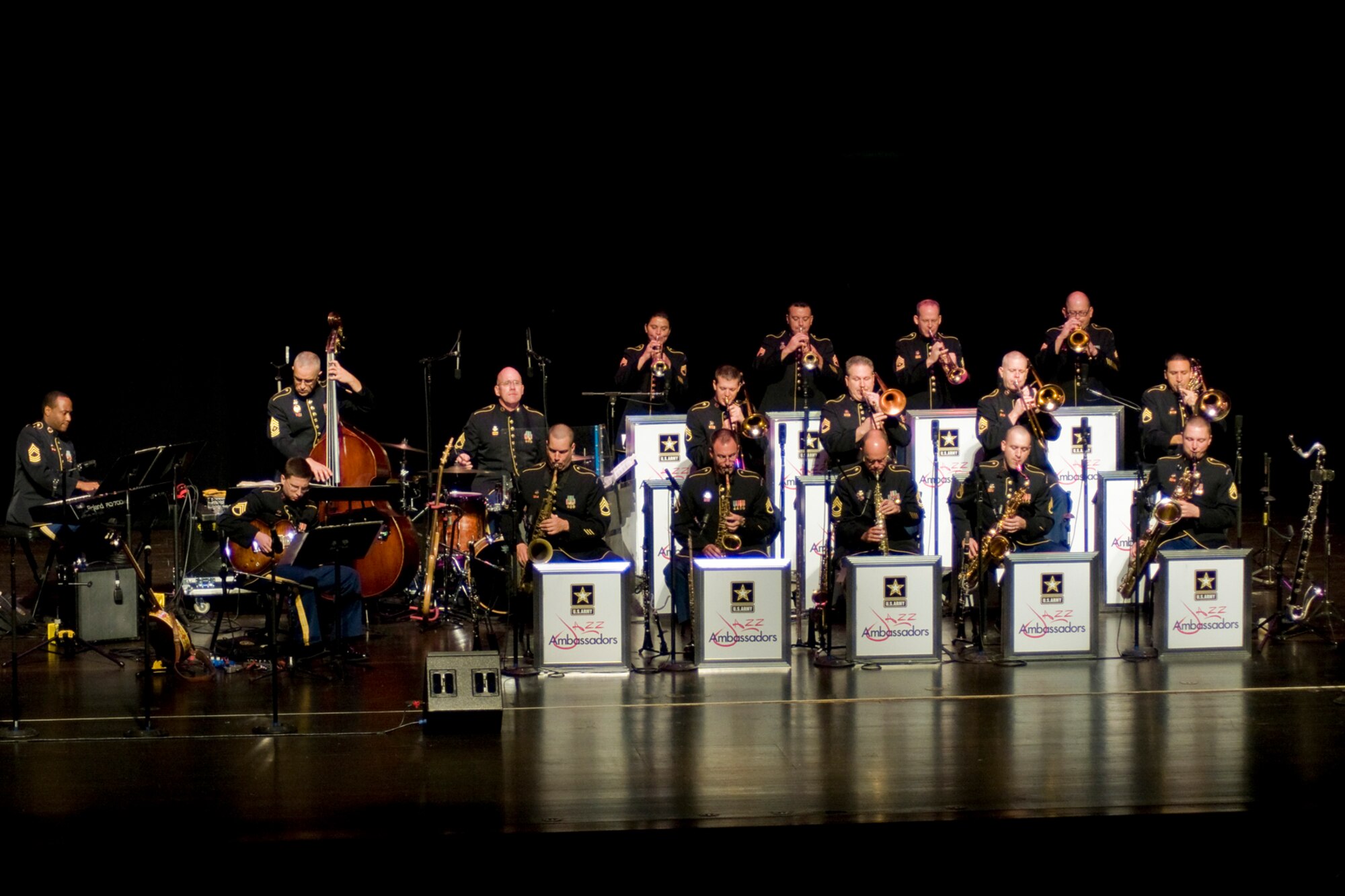 GRISSOM AIR RESERVE BASE, Ind. -- The U.S. Army Field Band's Jazz Ambassadors perform at a special Veterans Day concert at the Honeywell Center in nearby Wabash, Ind., Nov. 12. Since its formation in March 1946, the Field Band has appeared in all fifty states and in more than thirty countries on four continents. (U.S. Air Force photo/Tech. Sgt. Mark R. W. Orders-Woempner)
