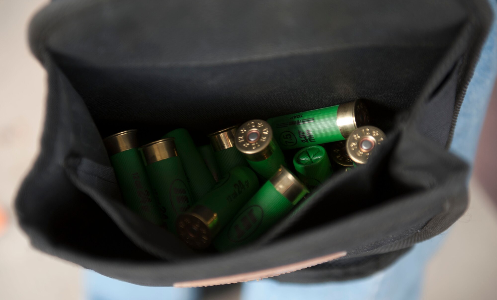 Shotgun shells ready for use during the Outdoor Recreation Turkey Shoot Nov. 18, 2012, at Incirlik Air Base, Turkey. More than 20 participants competed in the shoot for a chance to win a Thanksgiving turkey. (U.S. Air Force photo by Senior Airman Clayton Lenhardt/Released)