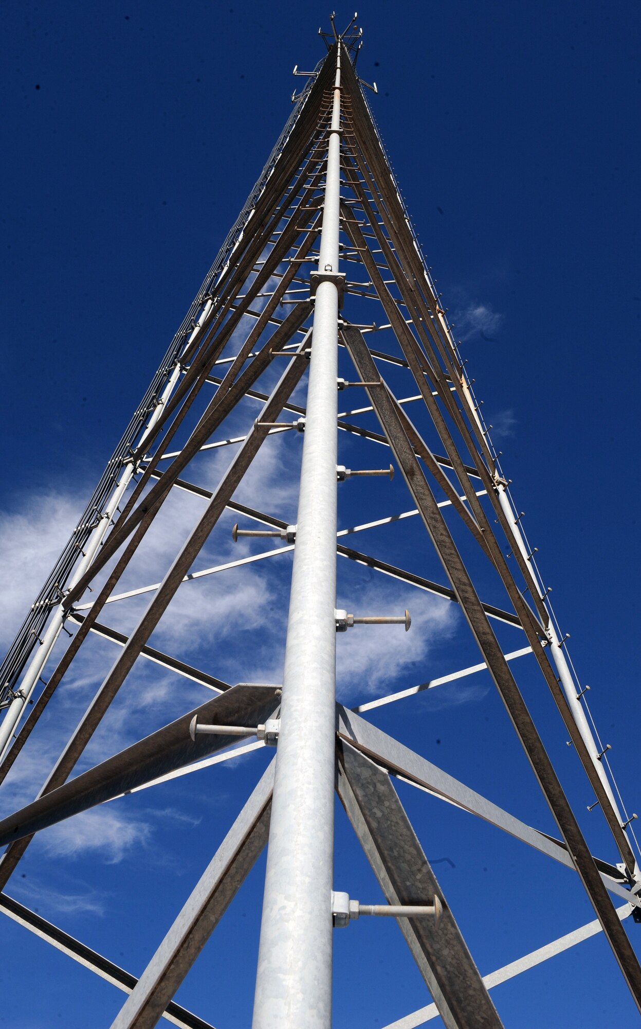 The 355th Communication Squadron tower stands outside of the server building on Davis-Monthan Air Force Base, Ariz., Nov. 20. (U.S. Air Force photo by Senior Airman Brittany Dowdle)