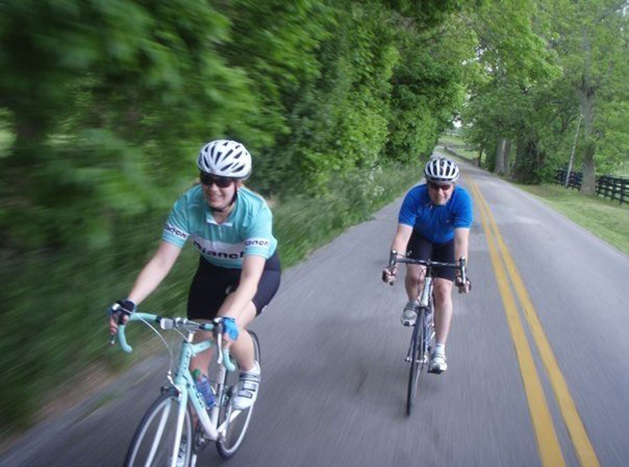 WRIGHT-PATTERSON AIR FORCE BASE, Ohio - (Right to left) Senior Airman Ronald "Les" Campbell, 445th Maintenance Squadron knowledge operations management, and his wife, Cassie, enjoy a nice bike ride together. (Courtesy photo)