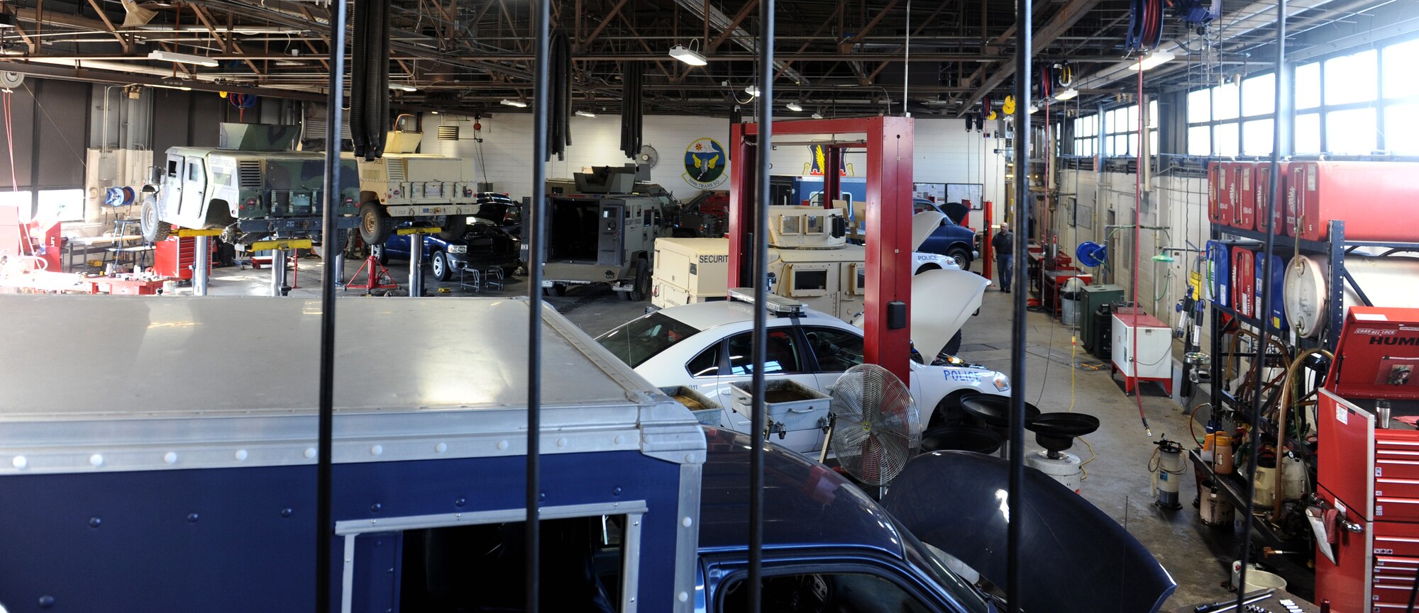 WHITEMAN AIR FORCE BASE, Mo -- The 509th Logistics Readiness Squadron vehicle maintenance unit, performs maintenance on approximately 50 vehicles a week, with each vehicle’s needs being different. (U.S. Air Force photo/Airman 1st Class Bryan Crane) (Released)