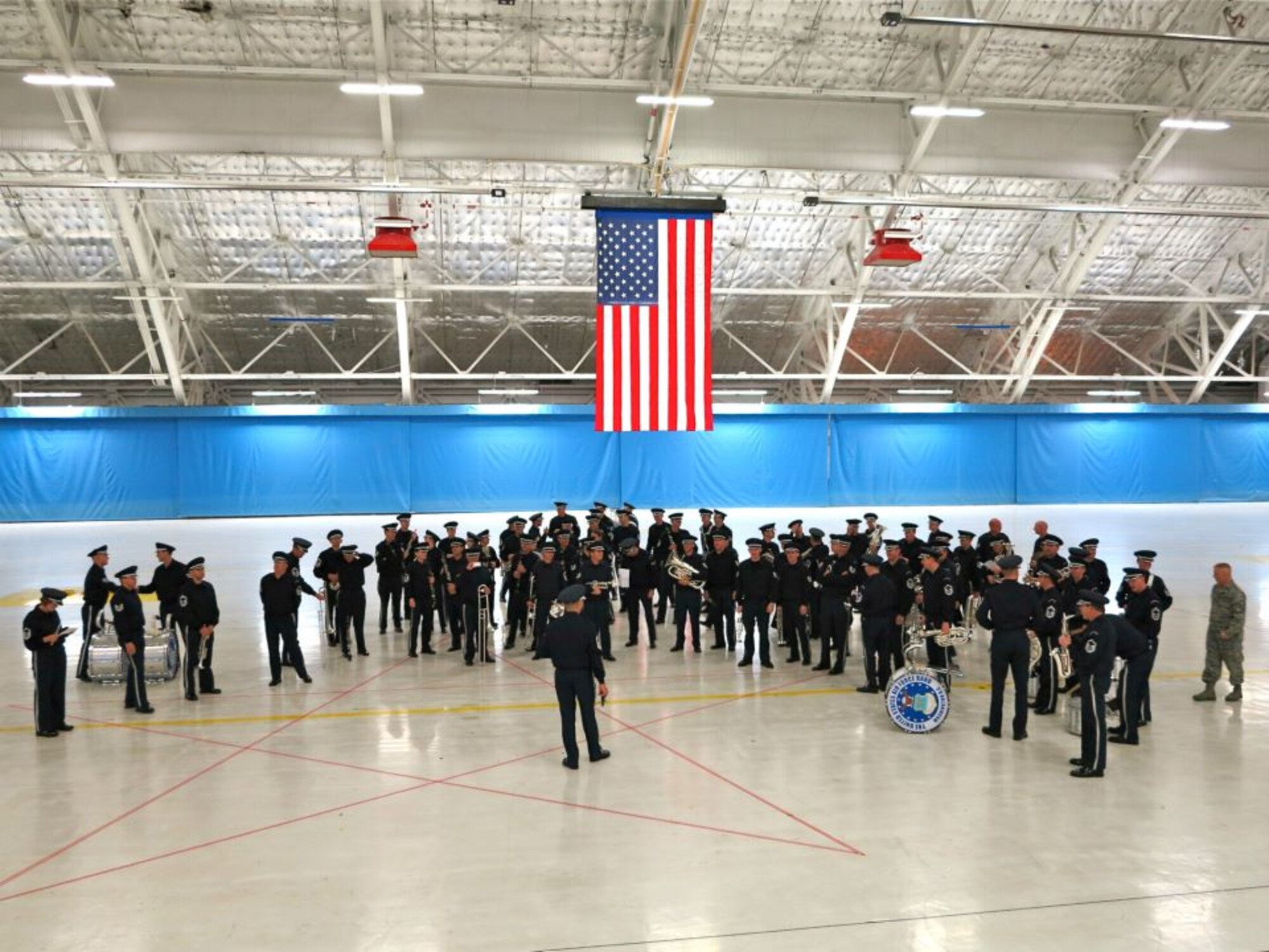 The U.S. Air Force Band prepare for the 2012 Macy's Day Parade at Joint Base Andrews, Md.