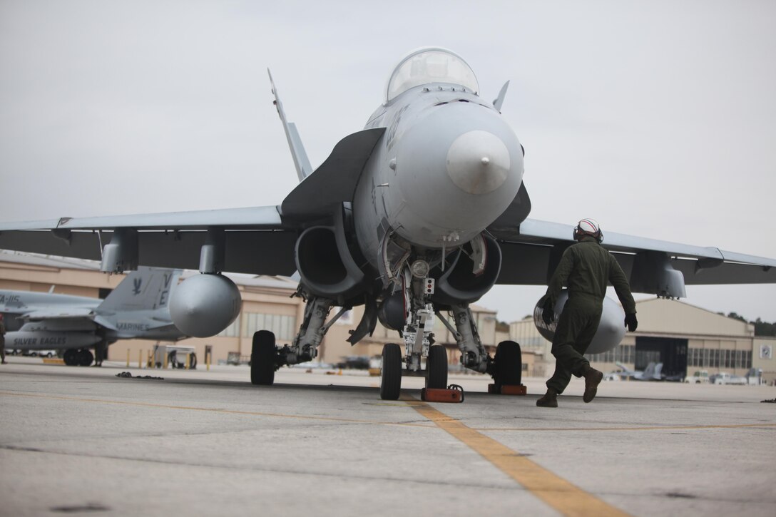 Silver Eagle 206, a Marine Fighter Attack Squadron 115 F/A-18 hornet, completed its 9,000th hour of flight in the skies above the Lowcountry before landing back aboard Marine Corps Air Station Beaufort, Nov. 13. Marine Fighter Attack Squadron 115 operates some the oldest F/A-18 on the Flightline of MCAS Beaufort and the entire Marine Corps. 
