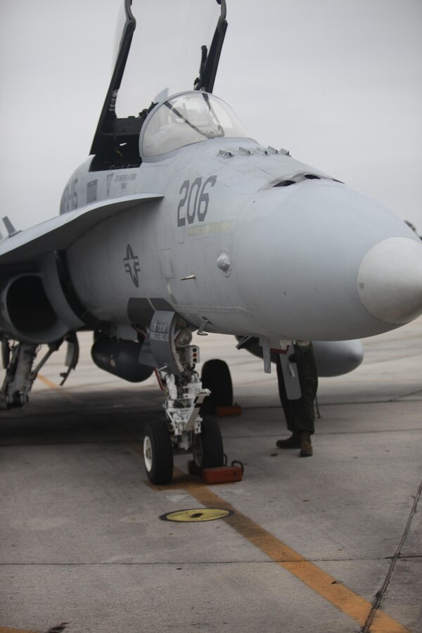 Silver Eagle 206, a Marine Fighter Attack Squadron 115 F/A-18,completed its 9,000th hour of flight in the skies above the Lowcountry before landing back aboard Marine Corps Air Station Beaufort, Nov. 13. The maintainers ensure the aircraft continue flying are responsible for the squadron maintaining the highest state readiness to deploy forward.