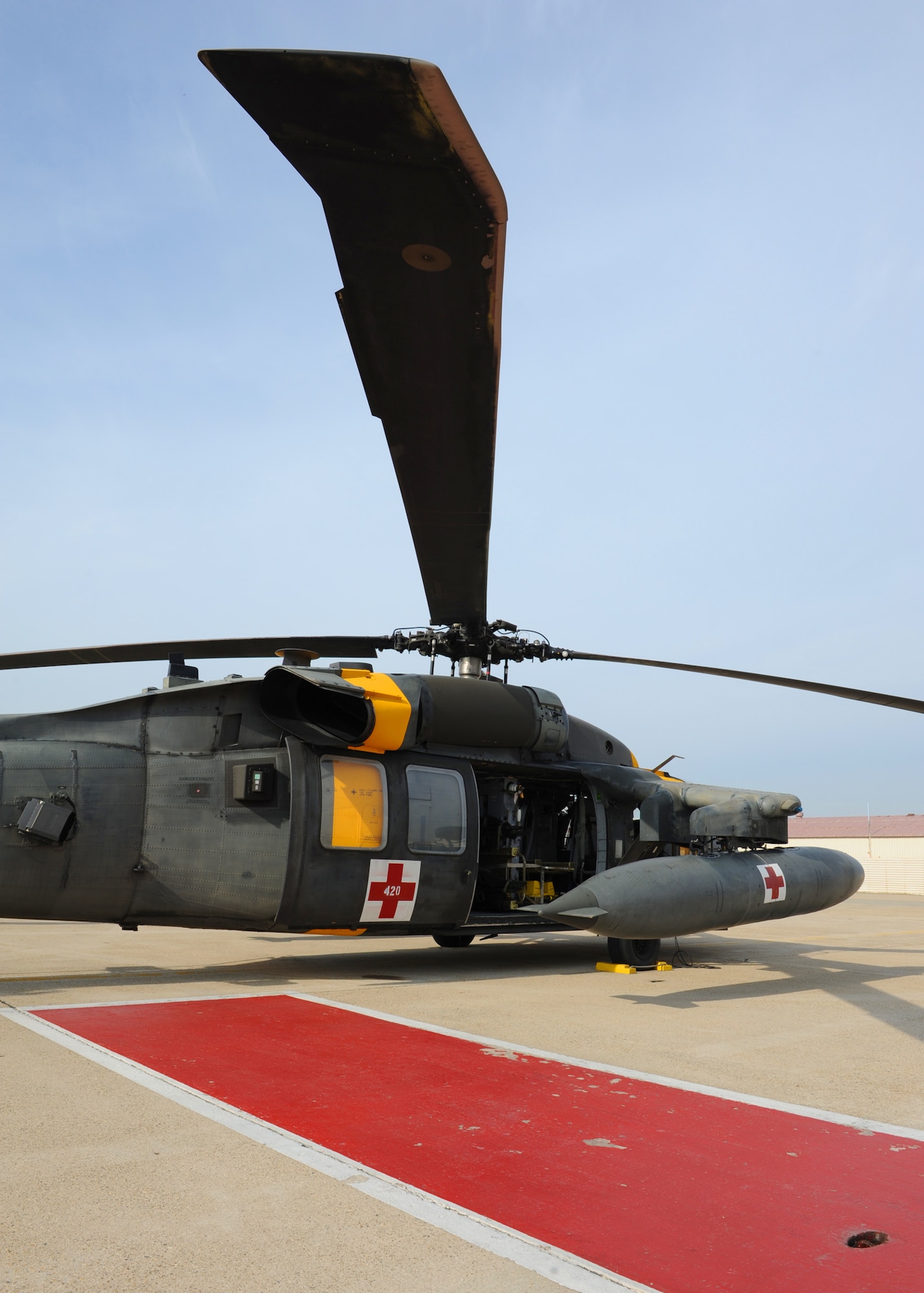 An UH-60Q Black Hawk  from Camp Humphreys, Republic of Korea,  is refueled before a medical evacuation training exercise on Kunsan Air Base, ROK, Nov. 21, 2012. The exercise included members of the US Air Force, US Army, US Navy and ROK Navy. (U.S. Air Force photo/Staff Sgt. Jonathan Fowler)