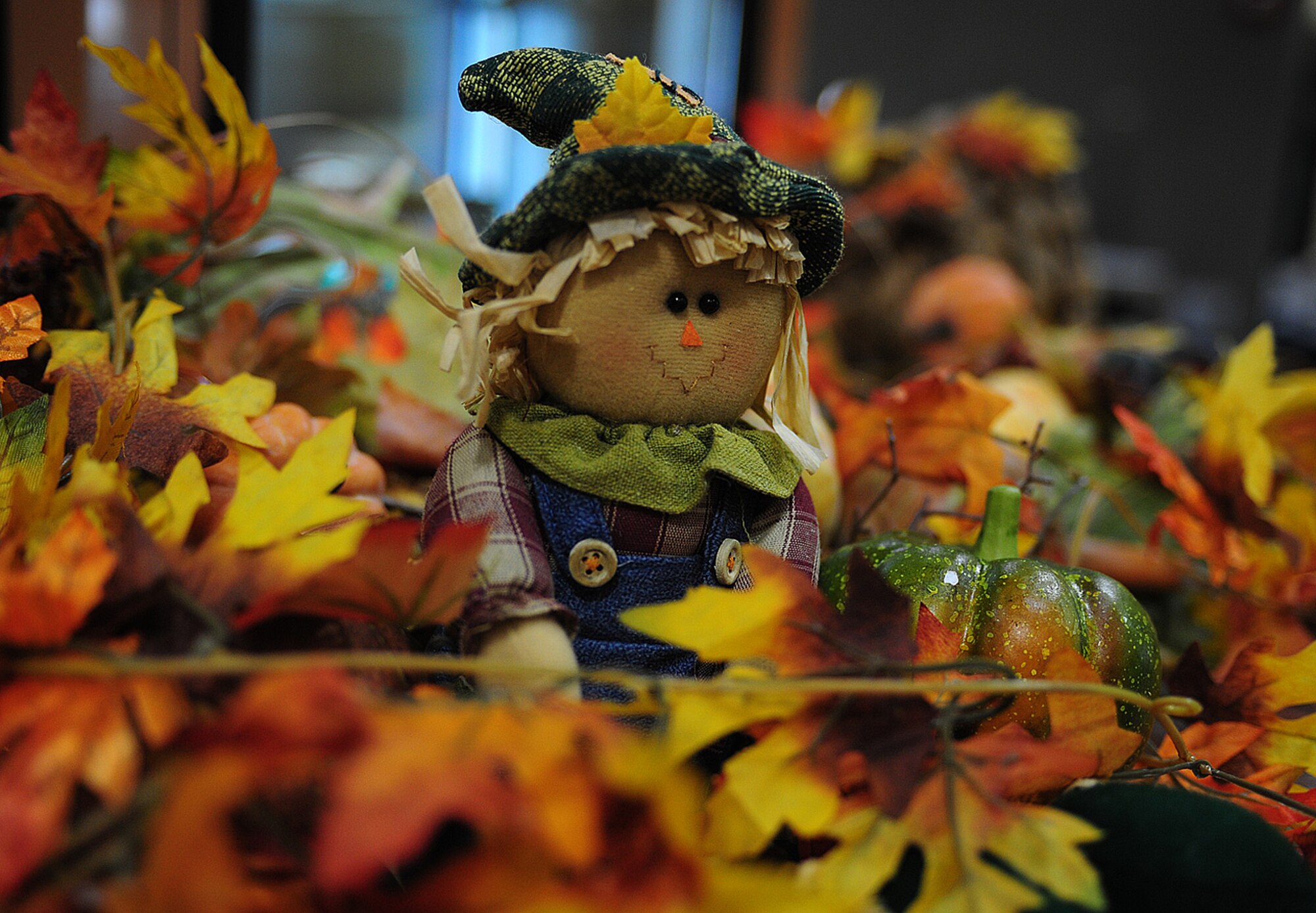 Decorations litter the Pecos Trail Dining Facility at Cannon Air Force Base, N.M., Nov. 22, 2012. The dining facility staff went to great lengths to provide a filling and heartwarming experience for the Airmen who were unable to be with their families during the holiday. (U.S. Air Force photo/Airman 1st Class Ericka Engblom)