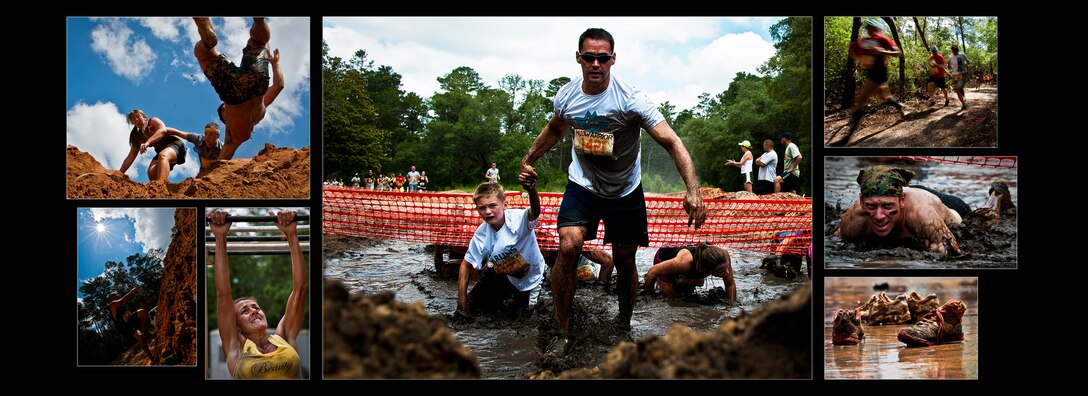 Active-duty and reserve service members from Duke, Hurlburt Field, Eglin and more came out to get dirty in either the morning or afternoon 5K challenges. (U.S. Air Force photo/Tech. Sgt. Samuel King Jr.)