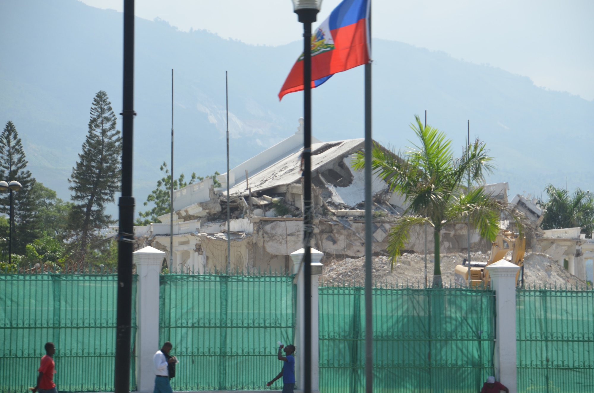 The presidential palace lies in ruins in Port-au-Prince, Haiti, nearly three years after the lethal earthquake – and the relief effort, which the 439th Airlift Wing joined.
(U.S. Air Force photo by Lt. Col. James Bishop)
