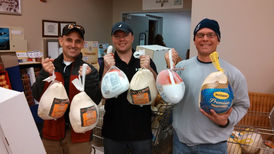MINOT AIR FORCE BASE, N.D. -- As part of Operation Warmheart, Team Minot First Sergeants donated turkeys and other nonperishable goods to more than 150 select Airmen here for the Thanksgiving holiday. Donations included turkeys, hams, stuffing, gravy, desserts, canned vegetables, cookies and more. (Courtesy photo)