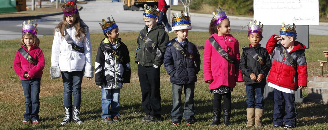 Students from Tarawa Terrace Elementary won positions as kings and queens of their respected classes for being the biggest raiser of donations for the Wounded Warrior Family Support, Inc., as part of the annual Combined Federal Campaign aboard Marine Corps Base Camp Lejeune Nov. 16. The students exceeded their original donation goal by more than $700.  