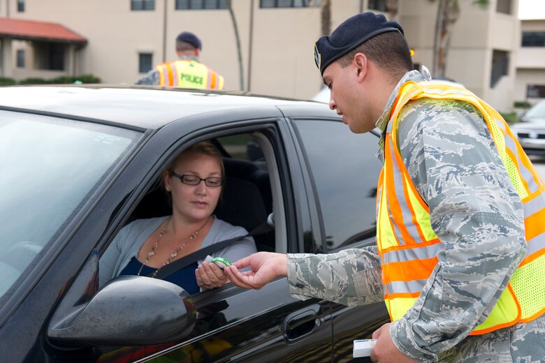1st Lt. Roberto Cornier, 45th Security Forces Squadron, encourages drivers to stay safe and always wear a seat belt. 
