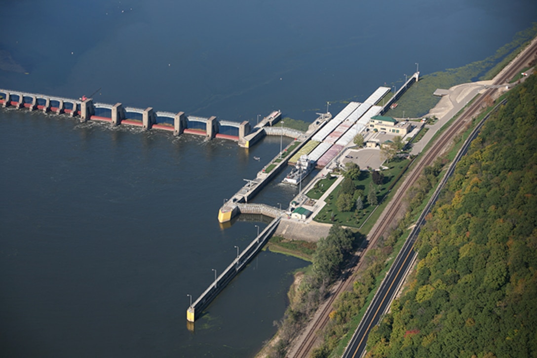 Lock and Dam 9, Lynxville, Wis.  Upper Mississippi River mile 647.9