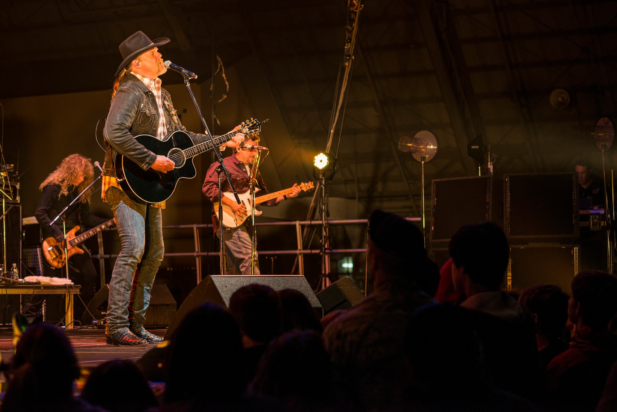 YOKOTA AIR BASE, Japan -- Trace Adkins and his band perform at Yokota Air Base, Japan, Nov. 27, 2012. The 374th Force Support Squadron and USO hosted the event to boost morale at Yokota. (U.S. Air Force photo by Tech. Sgt. Samuel Morse)