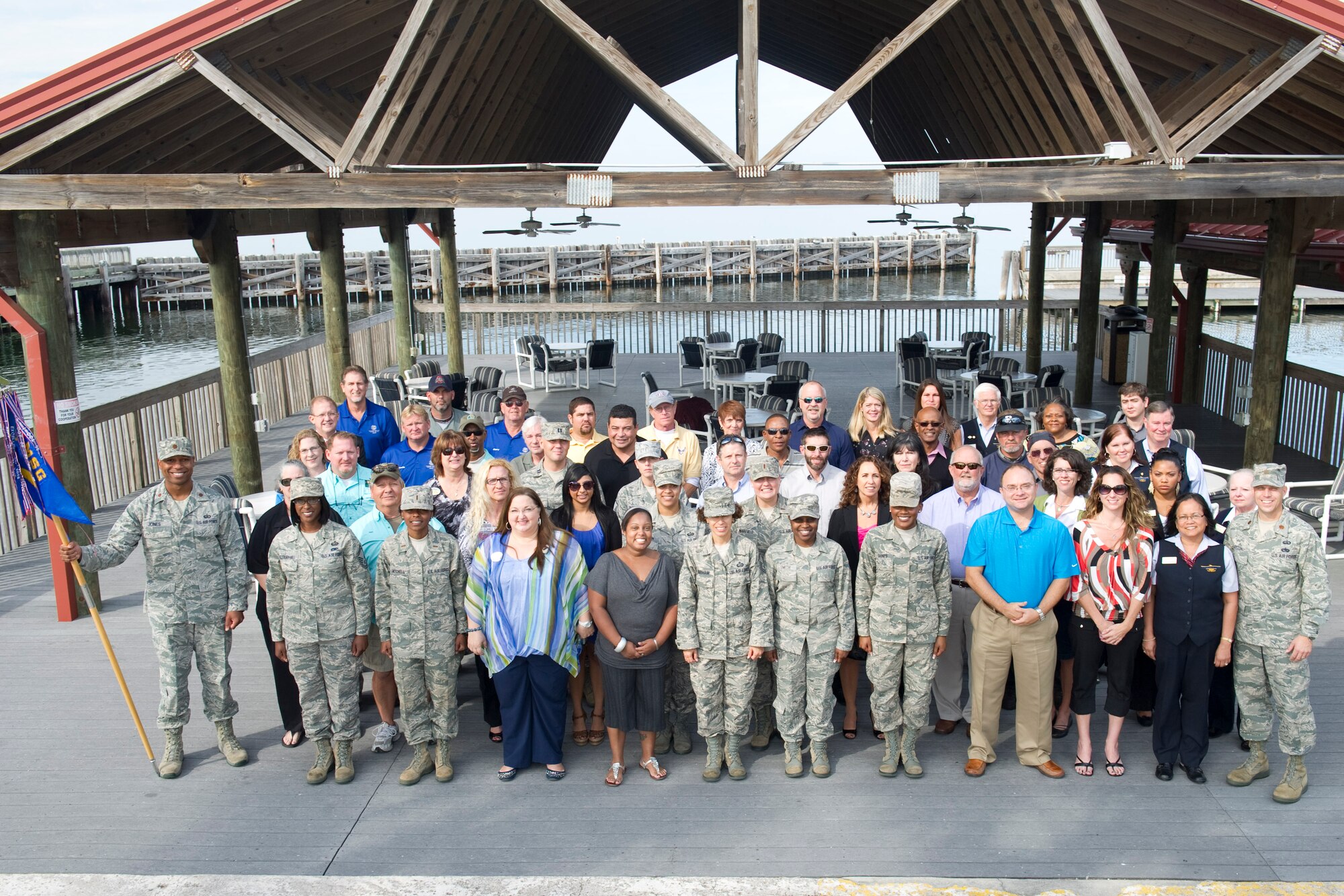 The annual Air Force Space Command A1 Awards Program winners from the 45th Force Support Squadron pose with their commander Maj. Gregory Jones, (far left, above).

Photos by Cory Long