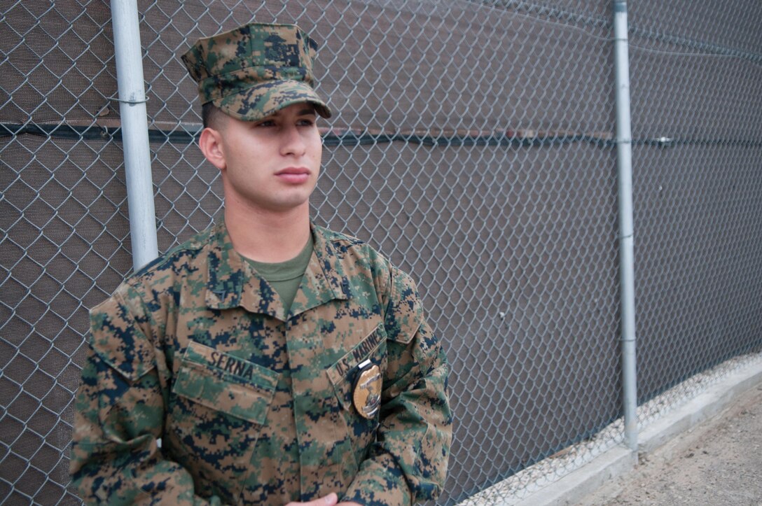 Yuma-based Lance Cpl. Giovanni Serna, a Headquarters and Headquarters Squadron corrections specialist and a native of Elmwood Park, NJ, keeps his hometown family and friends in mind as the aftermath left in the wake of Hurricane Sandy unfolds, Nov. 15. "I tell them they can always rebuild and not to lose hope," said Serna. "Restore the shore, keep Jersey strong."