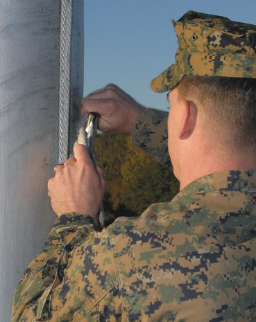 Morning colors is a military tradition that Marines throughout the world pay respect to everyday. 