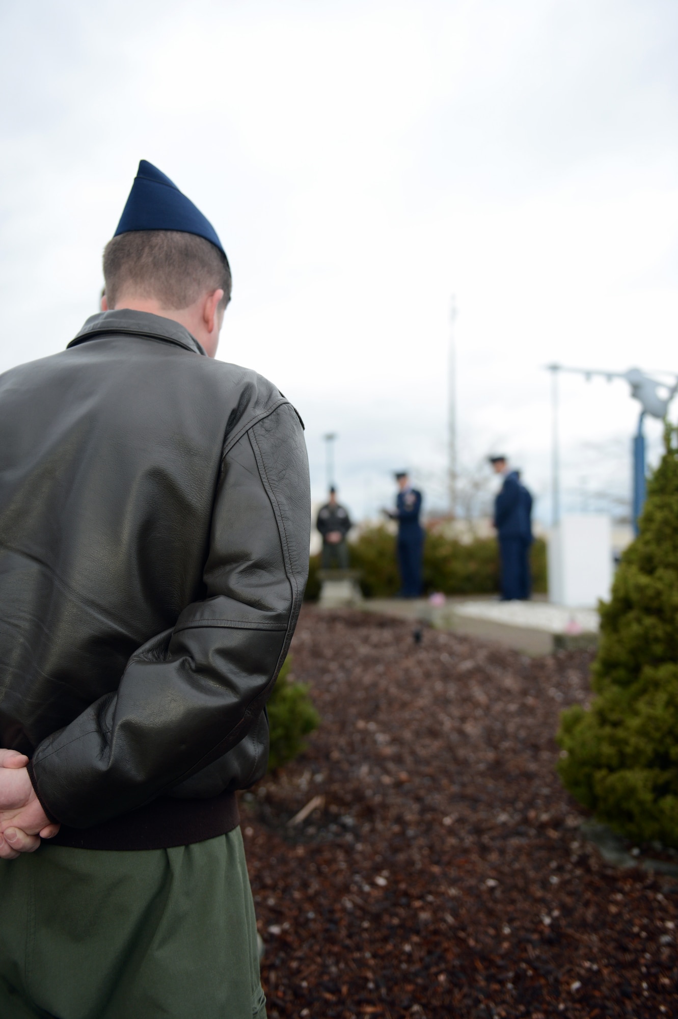 More than 50 Team McChord Airmen, civilians and retirees gathered Nov. 30, 2012 at Joint Base Lewis-McChord, Wash., to honor the 13 Airmen who were killed 20 years ago when two C-141 Starlifter aircraft collided over north-central Montana. The event included an invocation, leadership remarks, wreath-laying ceremony and a moment of silence. (U.S. Air Force photo/Staff Sgt. Frances Kriss)