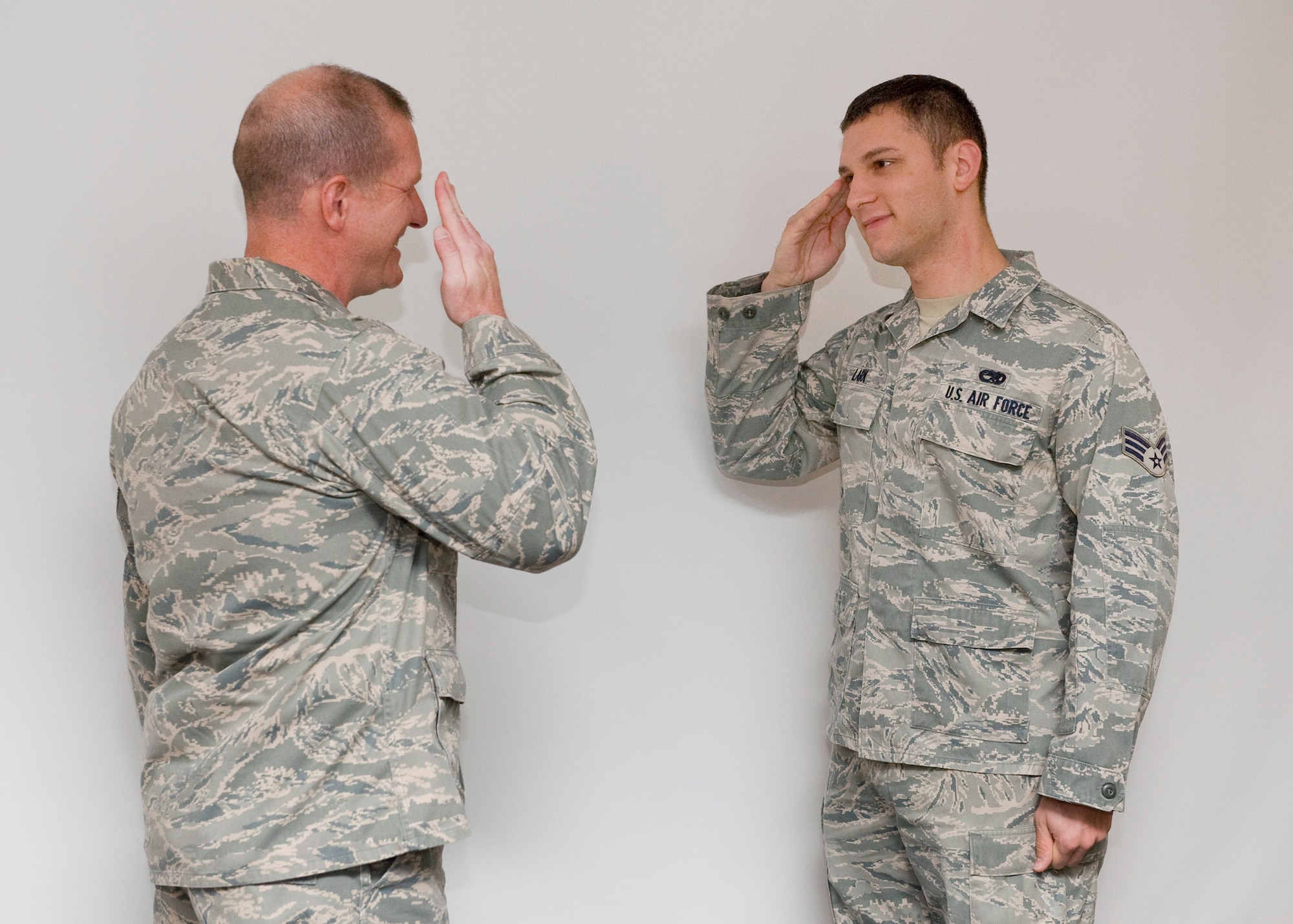 Saluting is an act of courtesy and respect. Do it smartly like a professional. (U.S. Air Force photo/Beau Wade)