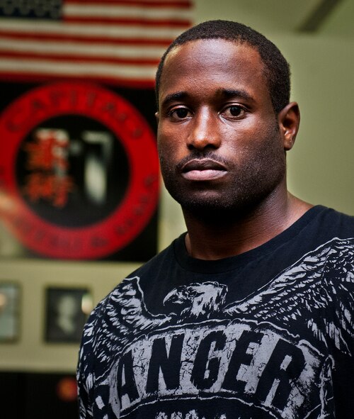Staff Sgt. Steve Burks, an avionics Airman with the 1st Special Operations Aircraft Maintenance Squadron, is one of two Air Force fighters fighting at Strike Fight, Eglin Air Force Base's first-ever mixed martial arts event Dec. 8.  Burks enters the fight undefeated with 10 amateur wins and one professional victory. (U.S. Air Force photo/Samuel King Jr.)