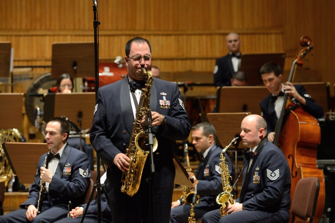 The USAFE Concert Band presented a concert at The Chopin Academy of Music in Warsaw, while on tour in Poland. SSgt David Fatek was featured during the tour on one of his original compositions.  The USAFE Band is incredibly luck to have so many talented performers who are also gifted arrangers and composers.