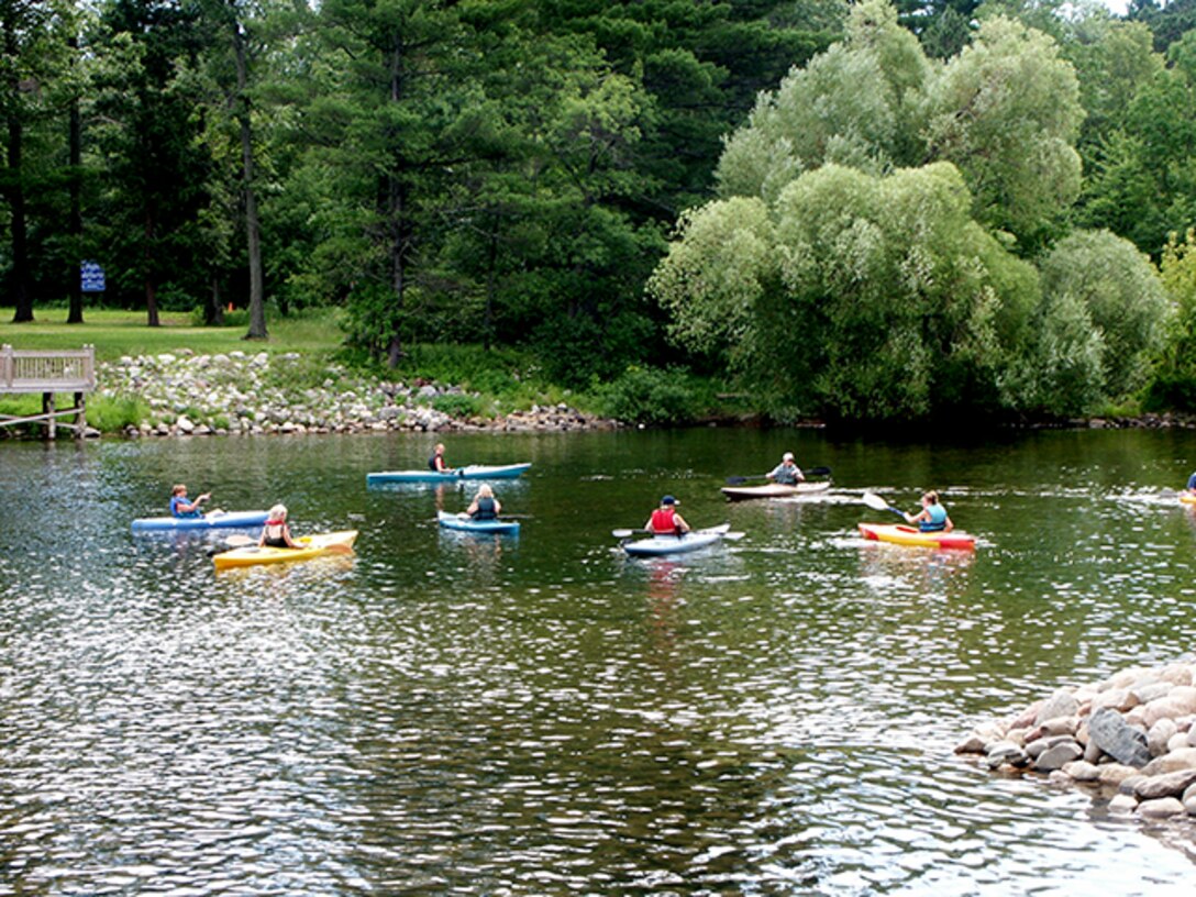 Kayakers enjoy the recreation area along the Pine River, downstream of Cross Lake. The St. Paul District operates 49 recreation areas, ranging from public landings along the Mississippi River to lock and dam visitor centers to full-service campgrounds. These recreation areas are an important component of the region’s tourism industry, and the impact on the local and regional economies is significant. 