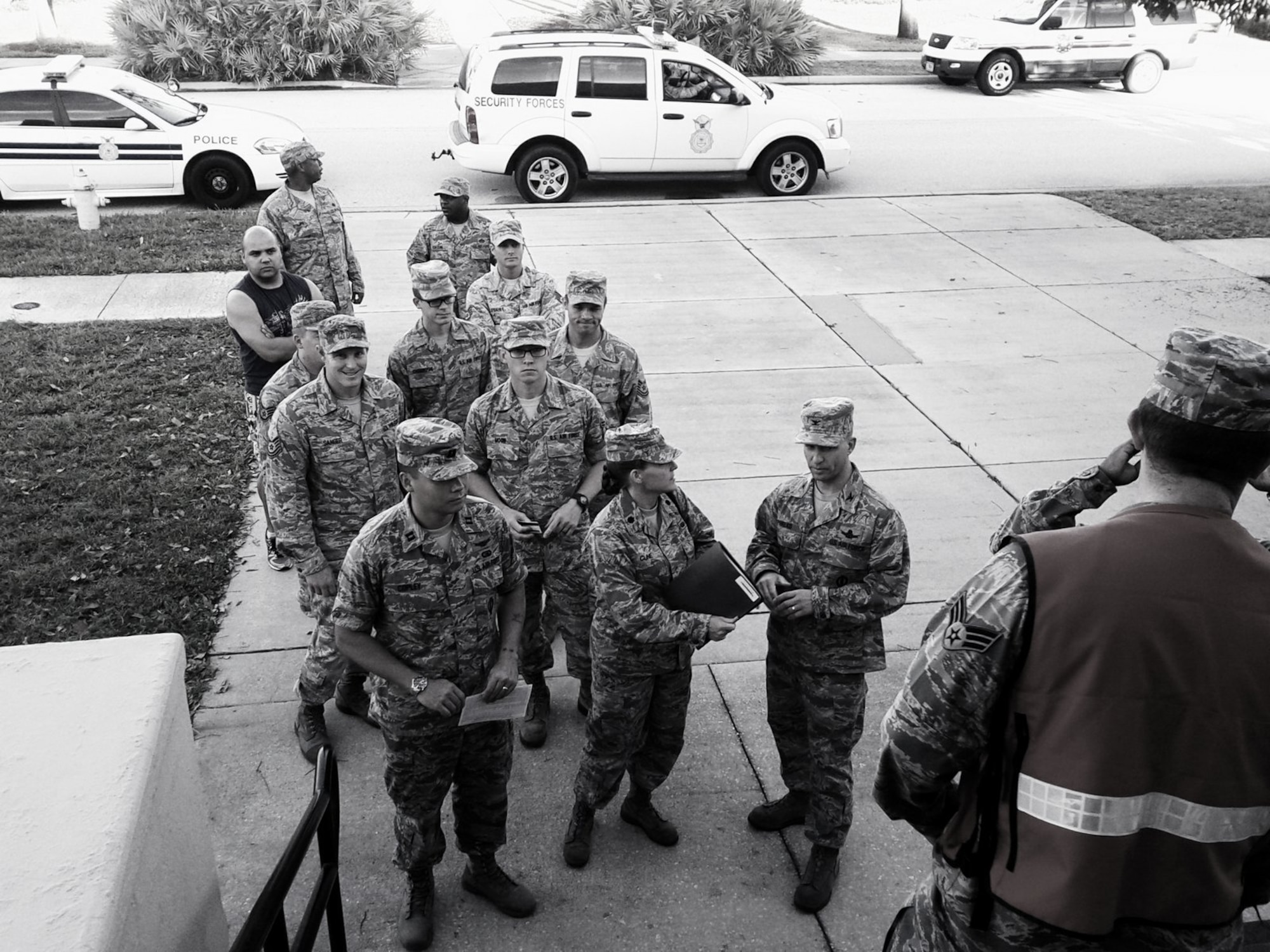 The 45th Space Wing recently completed an exercise designed to  exercise and evaluate the 45th Space Wing Antiterrorism Plan along with supporting plans, annexes, checklists, and procedures.  Members of the wing are at base theater to get rule-world flu shots while participating in the exercise at the same time.