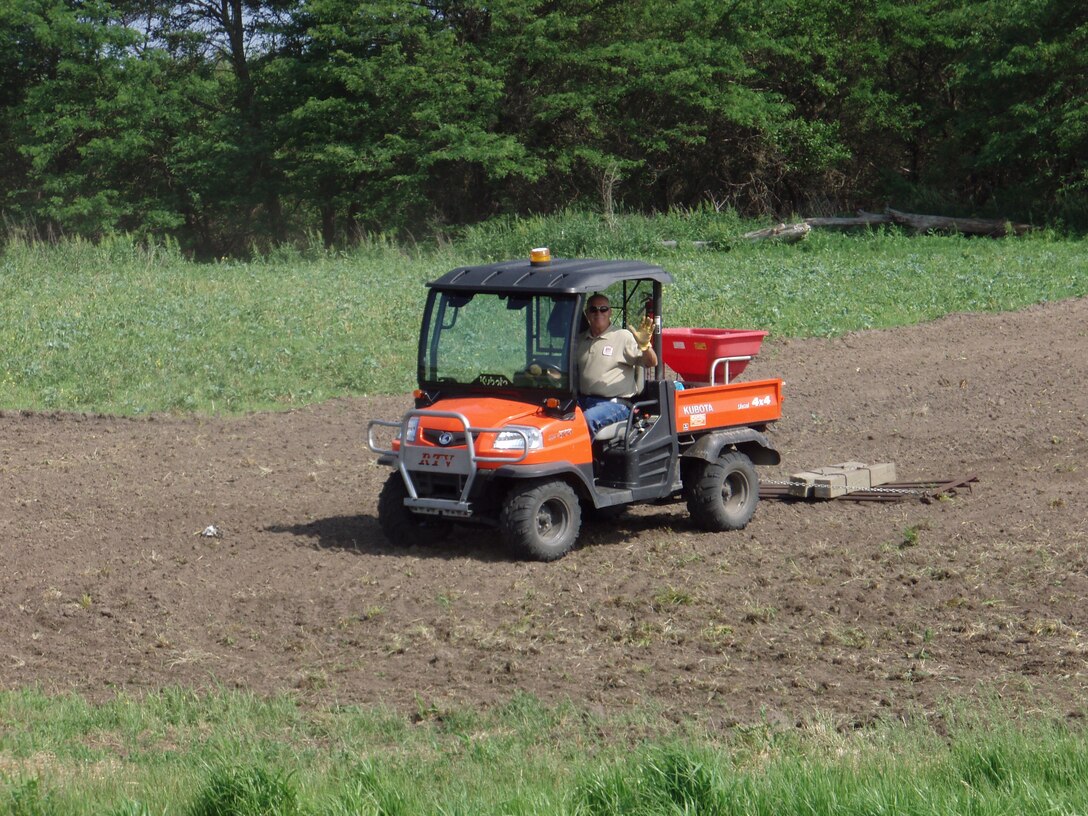 Volunteers helping plant food plots