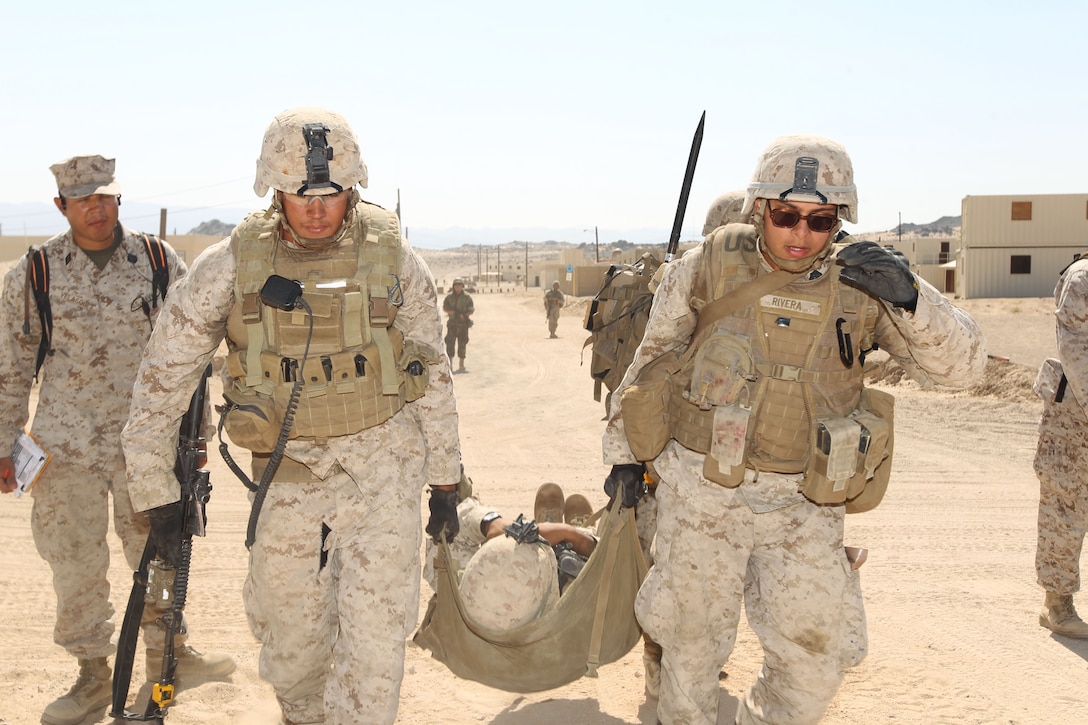 Pfc. Allen Austin, infantryman, 2nd Platoon, Company A, provides 1st Battalion, 3rd Marine Regiment, during the Clear, Hold, Build-4 portion of Enhanced Mojave Viper at Range 215 Sept. 25, 2012.