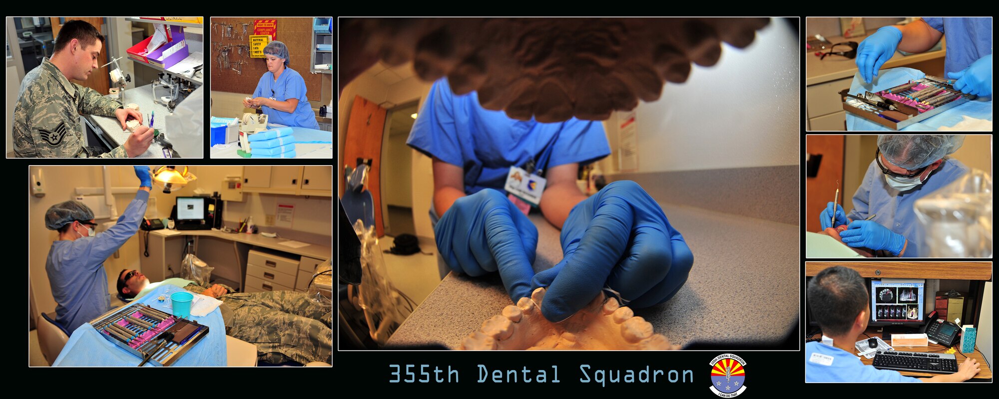The 355th Dental Squadron sees about seven thousand patients a year. They cover anything from annual dental exam to periodontal surgery.
