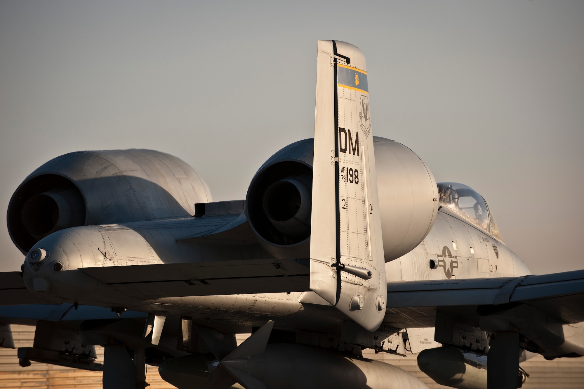 A U.S. Air Force A-10 Thunderbolt II from Davis-Monthan Air Force Base’s 354th Fighter Squadron taxis to its parking spot at Bagram Air Field, Afghanistan, Oct. 3, 2012. The 354 FS ‘Bulldogs’ are relieving Bagram’s current team of Arkansas and Maryland Air National Guard A-10 aircrews and will soon take on the mission of providing daily close-air support to NATO and Afghan ground forces operating in Afghanistan. (U.S. Air Force Photo/Capt. Raymond Geoffroy)