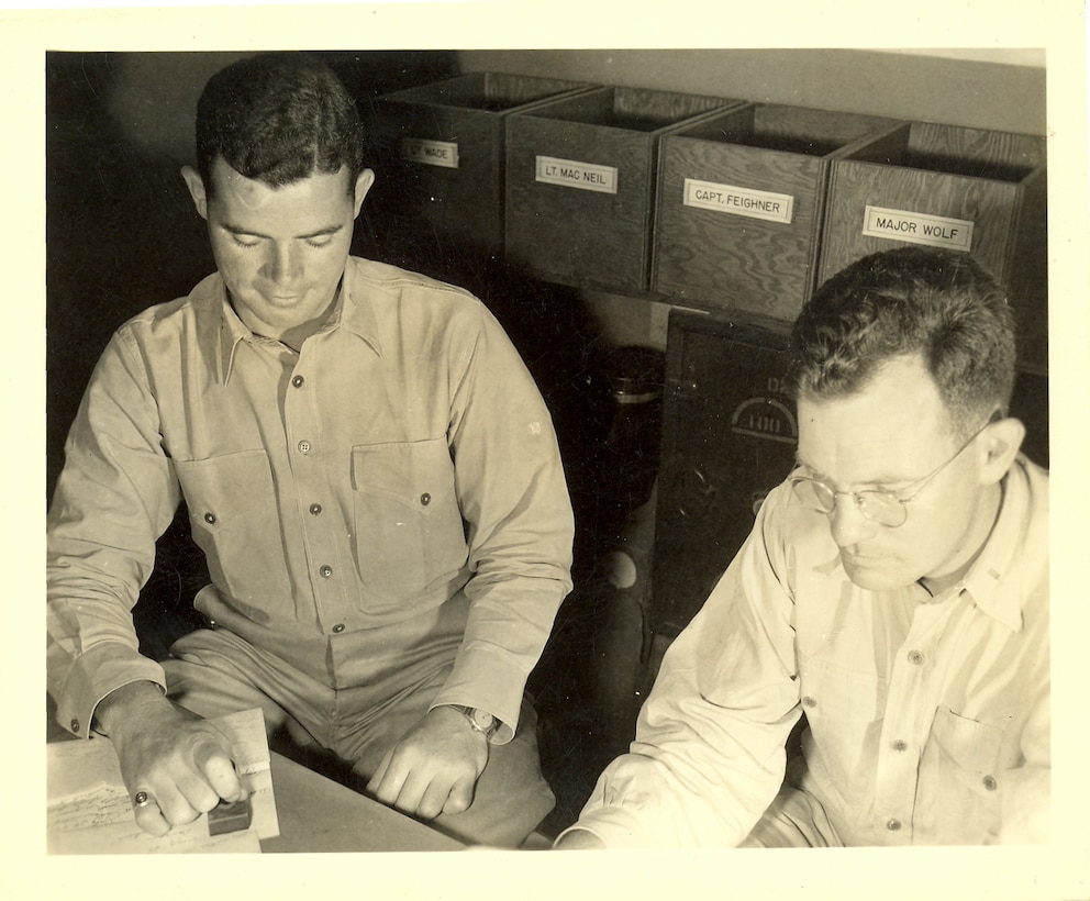 Lt. Dockery at left, unknown Lieutenant at right