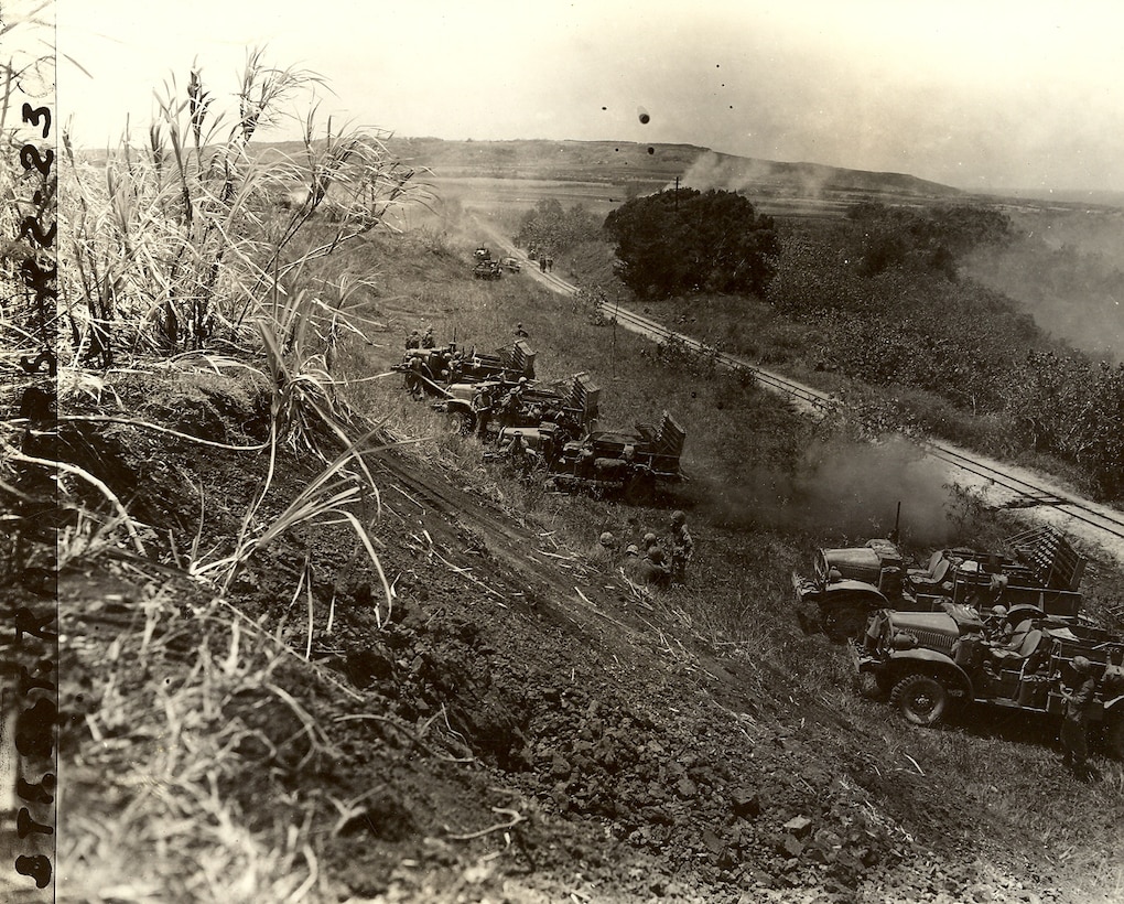 "Rockets attached to vehicles on Saipan. They really make a racket."
