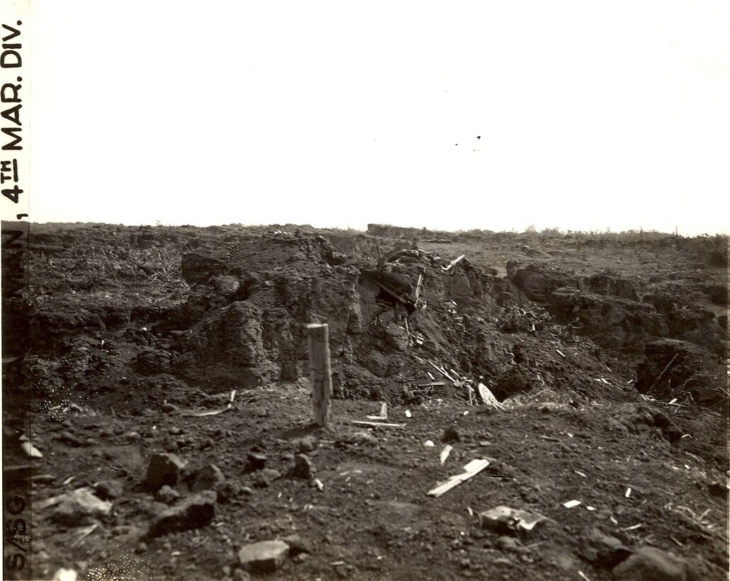 A destroyed Japanese defensive position.