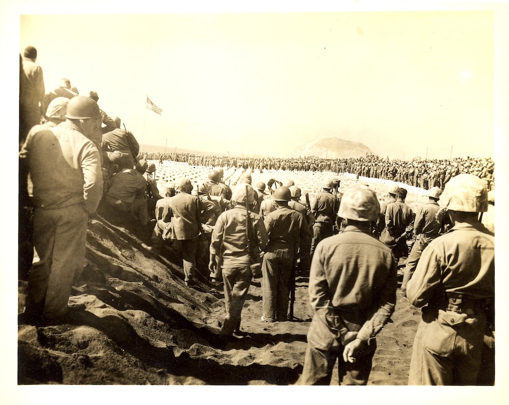 "(Cemetery) at Iwo Jima [temporary until war was over]"