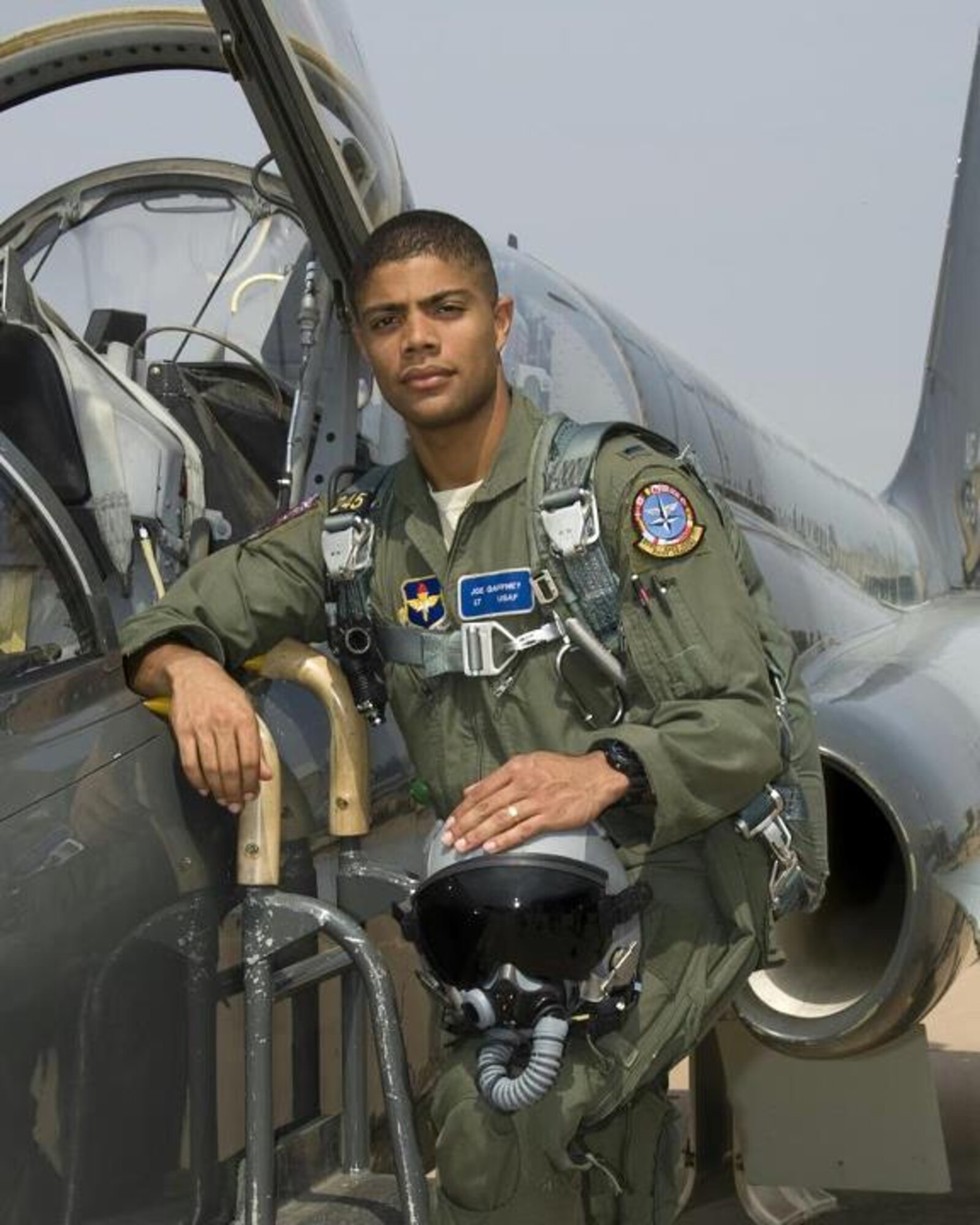 First Lt. Josiah Gaffney, the son of Warren Gaffney III, 81st Communications Squadron, Keesler Air Force Base, Miss., earned his wings as an F-16 pilot from the Euro-NATO Joint Jet Pilot Training program at Sheppard AFB, Texas, Sept. 21, 2012.